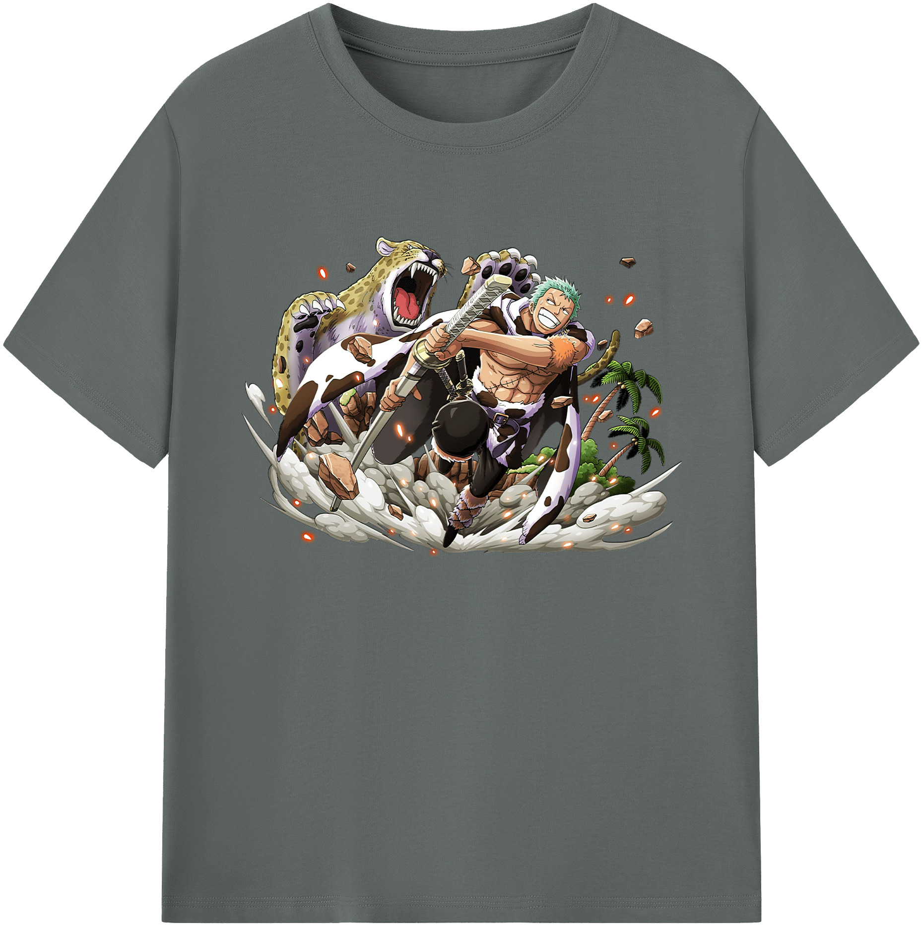 ワンピース ロロノア・ゾロ ONE PIECE Roronoa Zoro 綿100％ メンズ半袖Tシャツ｜肌触りやわらか＆通気性